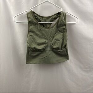 SWEATY BETTY Stamina Workout Longline Sports Bra Size Large Green